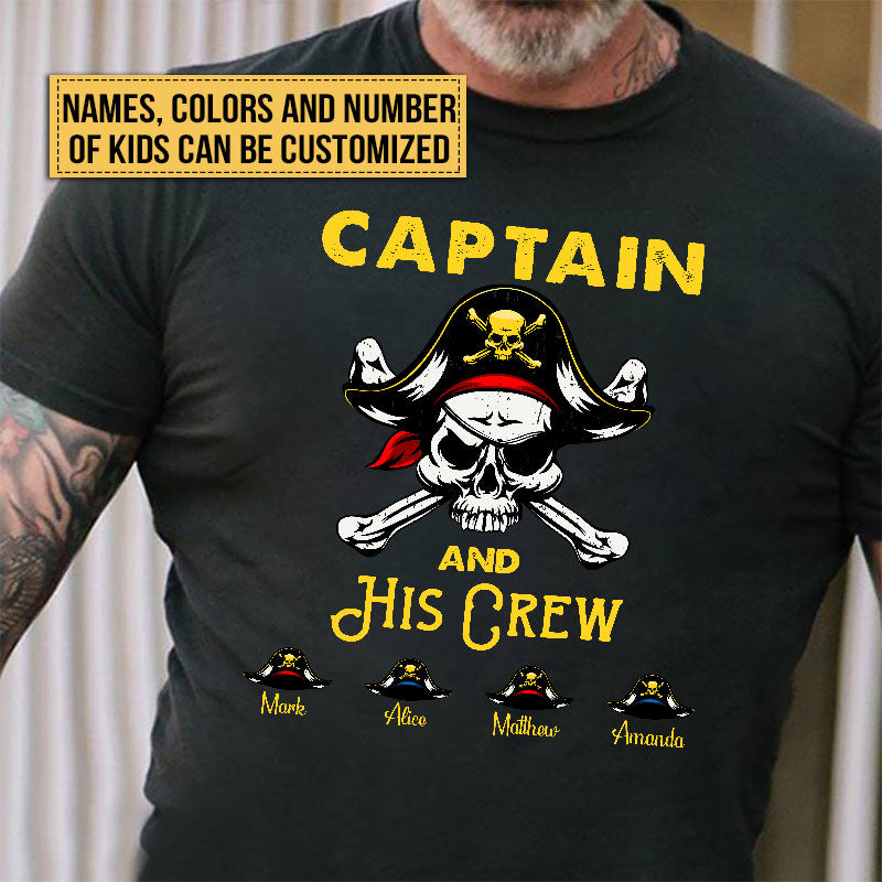 Personalized Dad Skull Captain Custom T Shirt