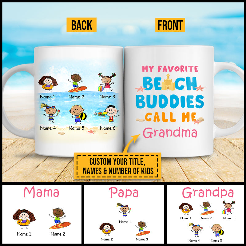 Summer Beach Buddies Kid Family Funny Custom Mug TH034 CHI035