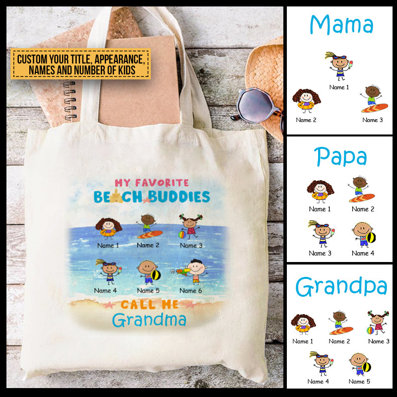 Custom Name Printed Tote Bags, Personalized Canvas Tote Bag With Names