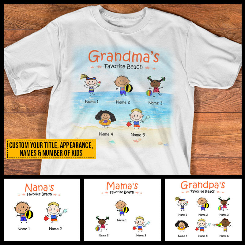 Summer Favorite Beach Kid Family Funny Custom T Shirt AT058 CHI031