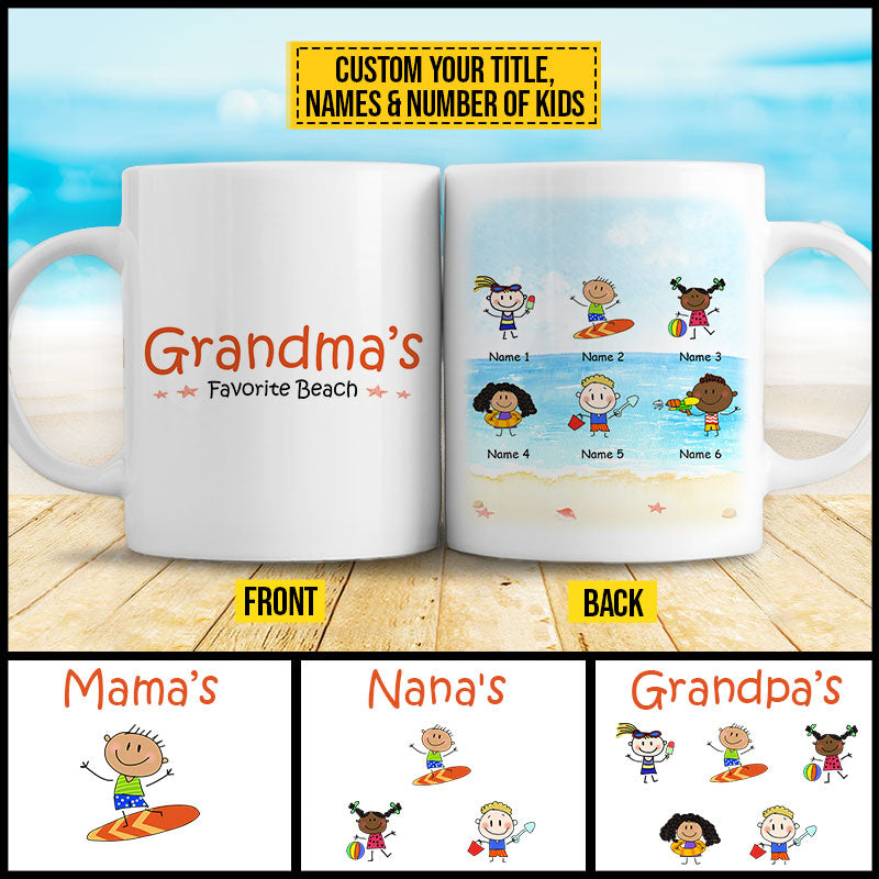 Summer Beach Grandma Favorite Family Custom Mug  AT062 CHI036