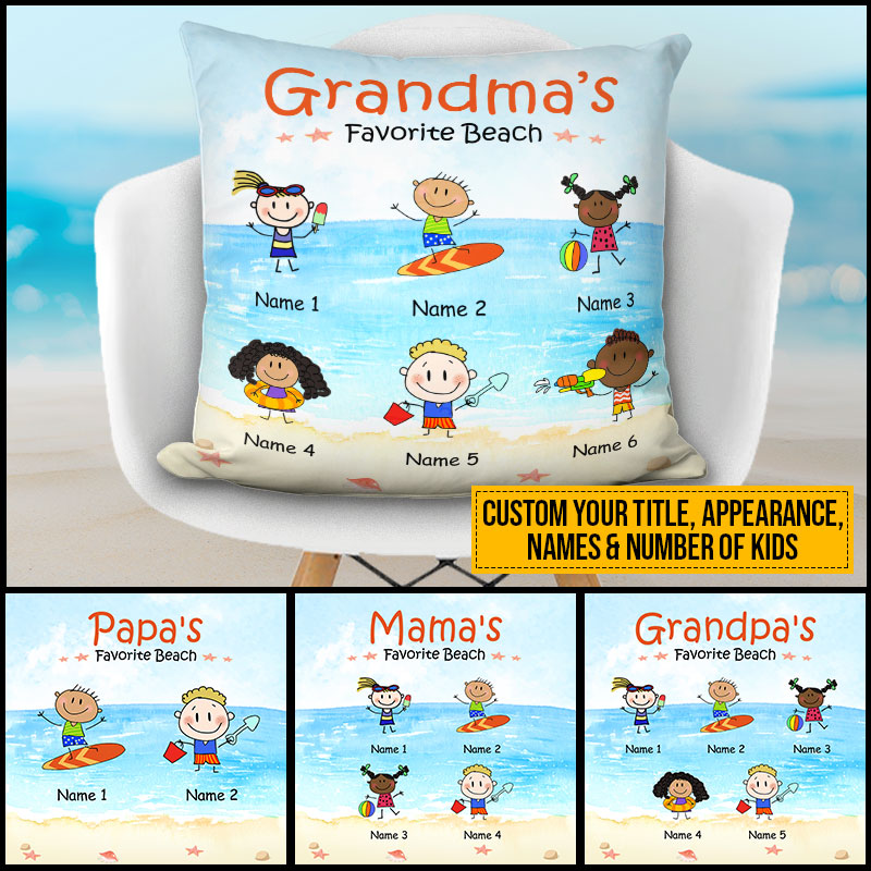 Summer Favorite Beach Kid Family Funny Custom Pillow AT055 CHI029