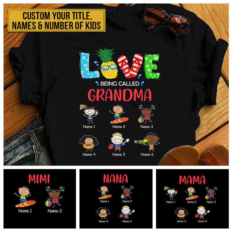 Summer Beach Love Being Called Grandma Custom T Shirt AT063 CHI037