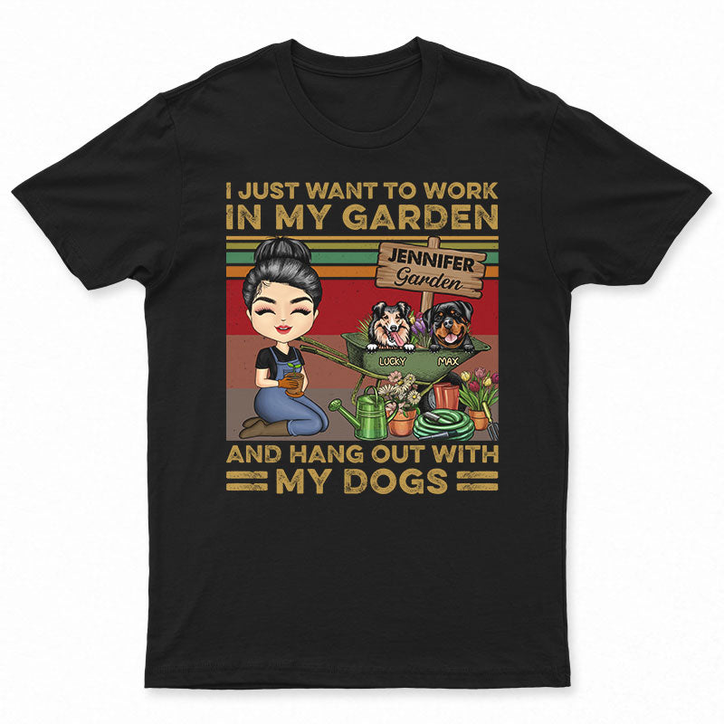 Garden Girl Hang Out With My Dog - Gift For Dog Lovers - Personalized Custom T Shirt