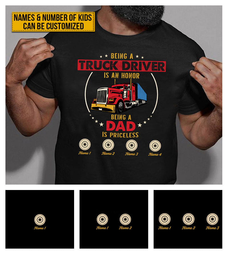 Personalized Dad Truck Driver Custom T Shirt